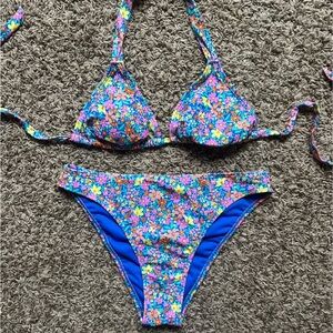 No Boundaries Blue Floral Two-Piece Bikini